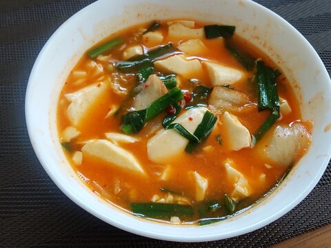 絹豆腐のキムチスープ♡